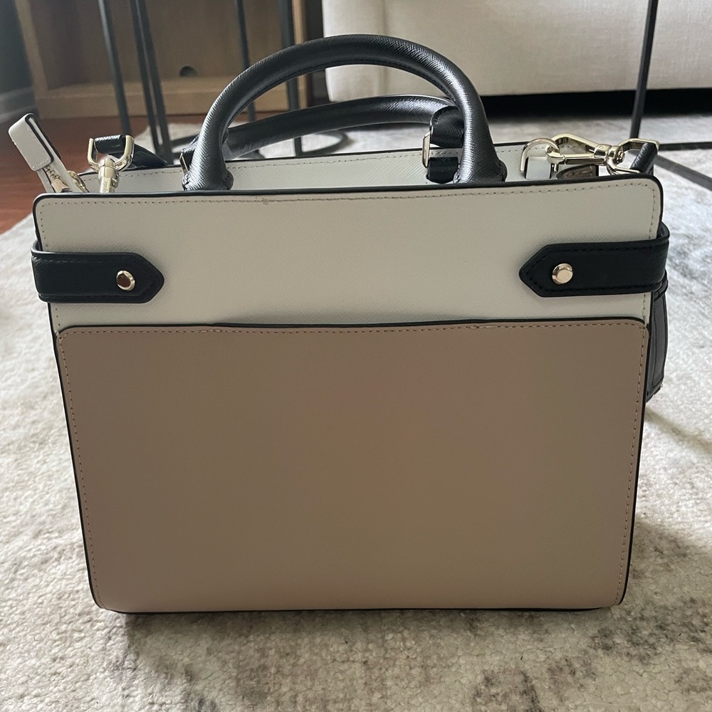 Kate Spade - White and Beige Purse - Long Strap and Short Handles - Picture 2 of 6